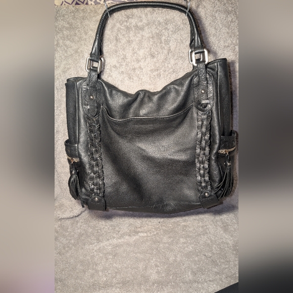 🌑 Vintage 🌑 Kenneth Cole NY Large Genuine Leather Hobo Bag - Picture 1 of 13